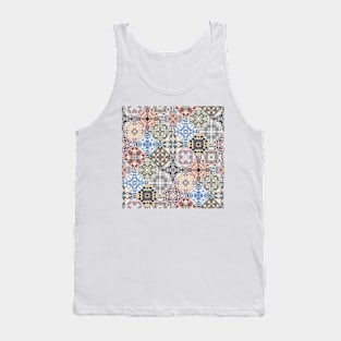 Patchwork of square patches with a pattern in oriental style Tank Top